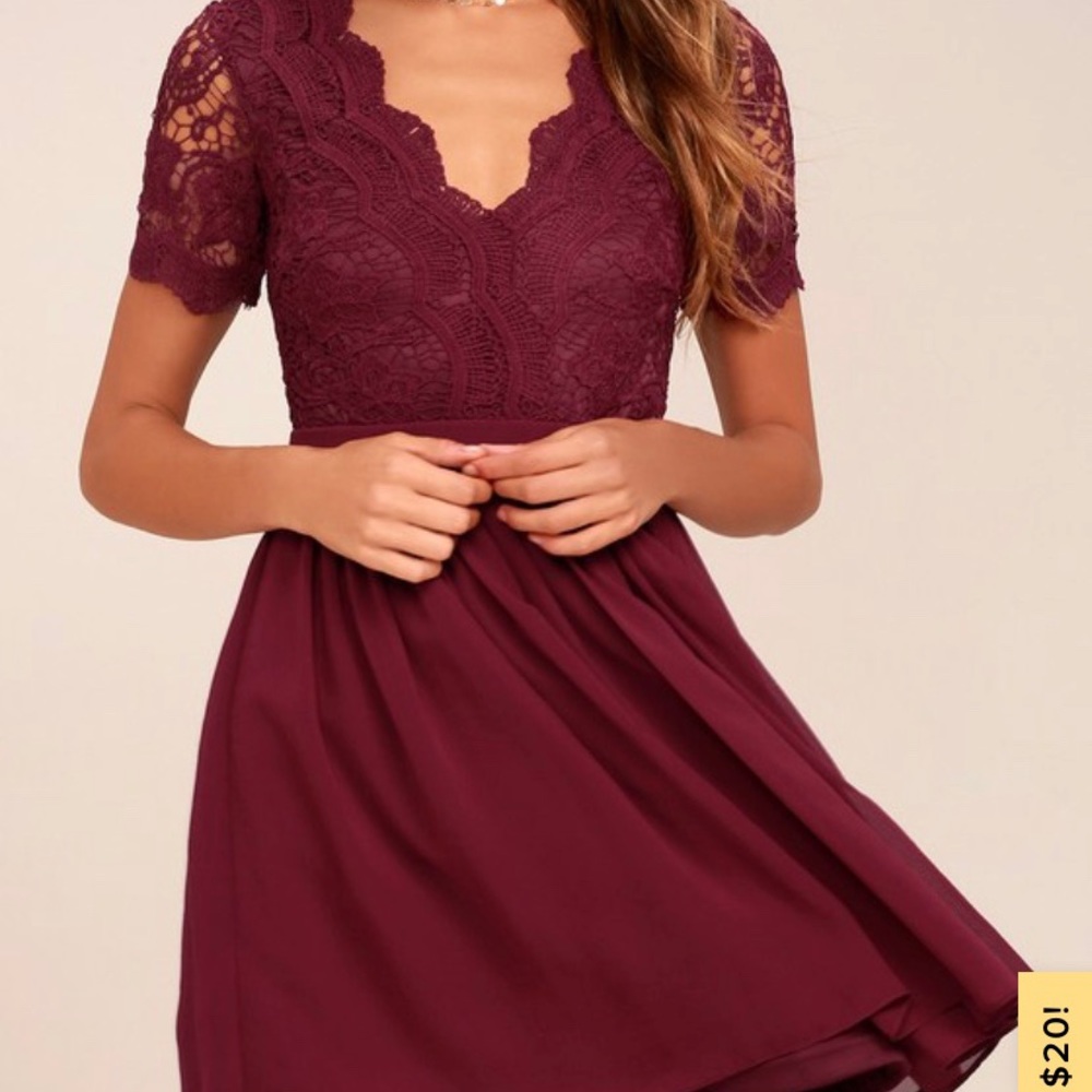 Lulus red lace dress